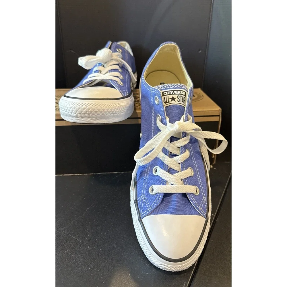 Converse All Star Chuck Taylor Womens 10 Mens 8 Canvas Low Top Blue Sneakers NEW - Picture 1 of 10